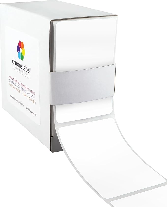 ChromaLabel 2 x 3 inch Permanent Color Code Rectangle Labels, 250 Labels per by ChromaLabel