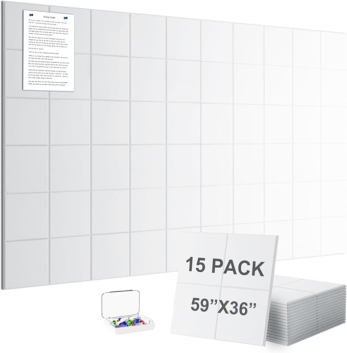 G Gamit Large Felt Wall Tiles Bulletin Board 59”x36”, Large Cork Board by GGAMIT