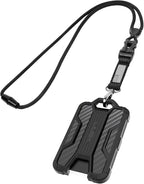 LIUGX Badge Holder with Heavy Duty Breakaway Lanyard, Carbon Fiber-Texture by LIUGX