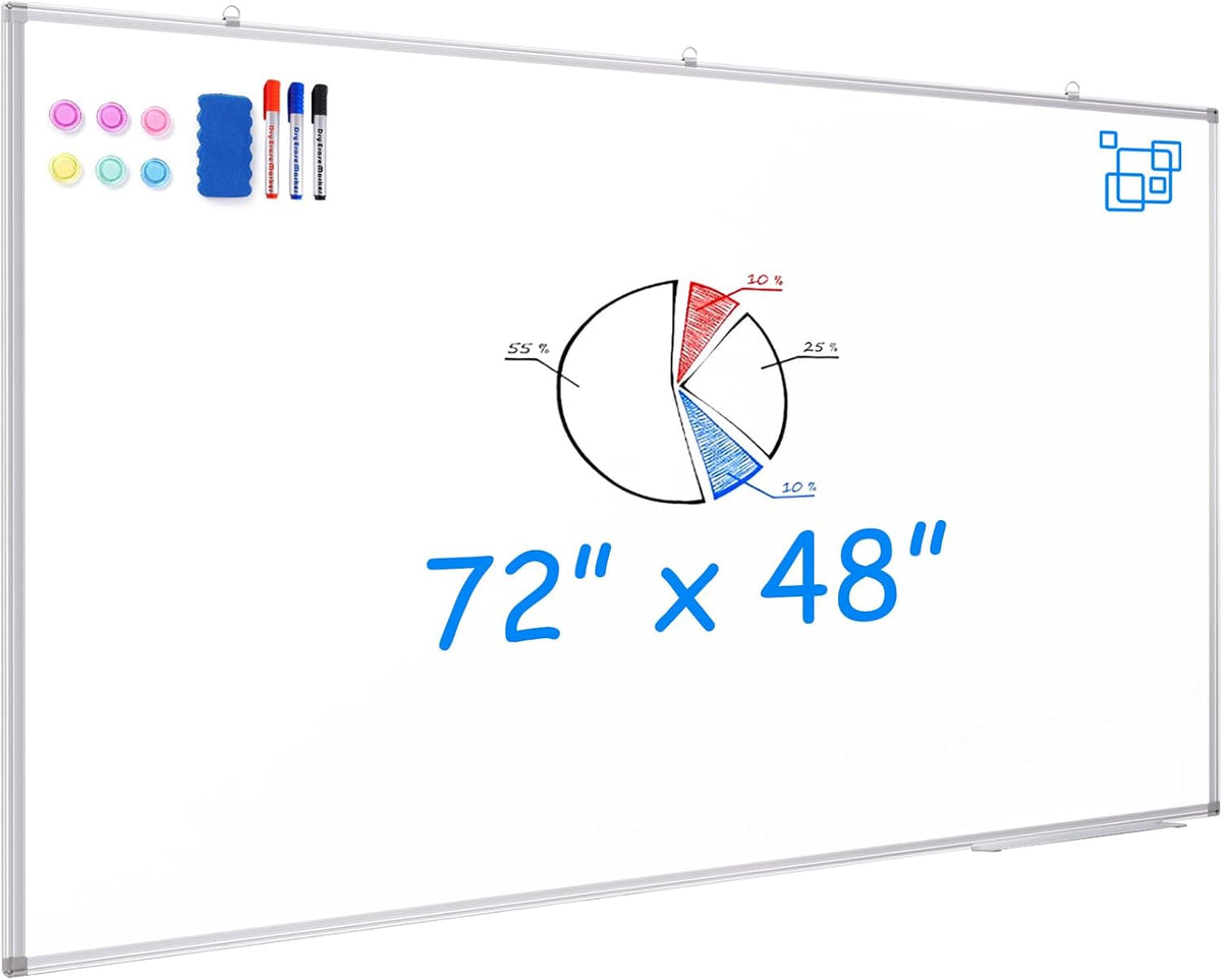 Maxtek White Board Dry Erase 72 x 48, Magnetic Dry Erase Whiteboard