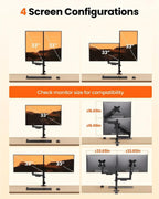 ergear dual monitor stand, stacked monitor mount for on a desk or shelf