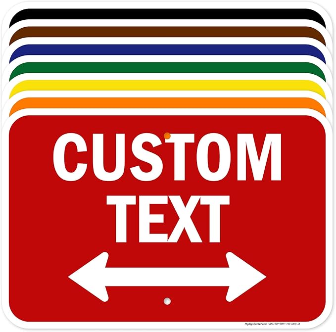 Custom Arrow, Custom Directional Sign, Two way Arrow, 12x18 Inches, Rust Free by MySignCenter