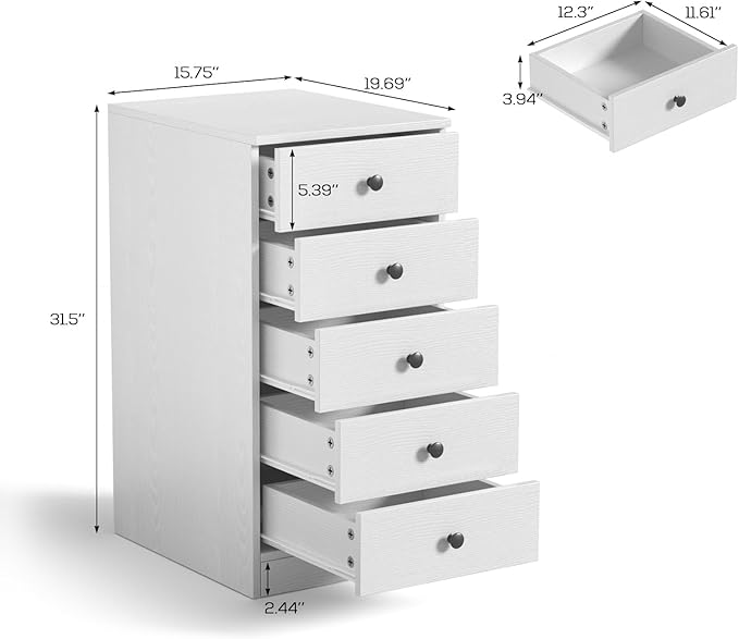 TUSY 5 Drawer File Cabinet - Image 2