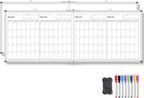 Lincia 48" x 18" Magnetic Horizontal 4 Month Dry Erase Calendar by Lincia
