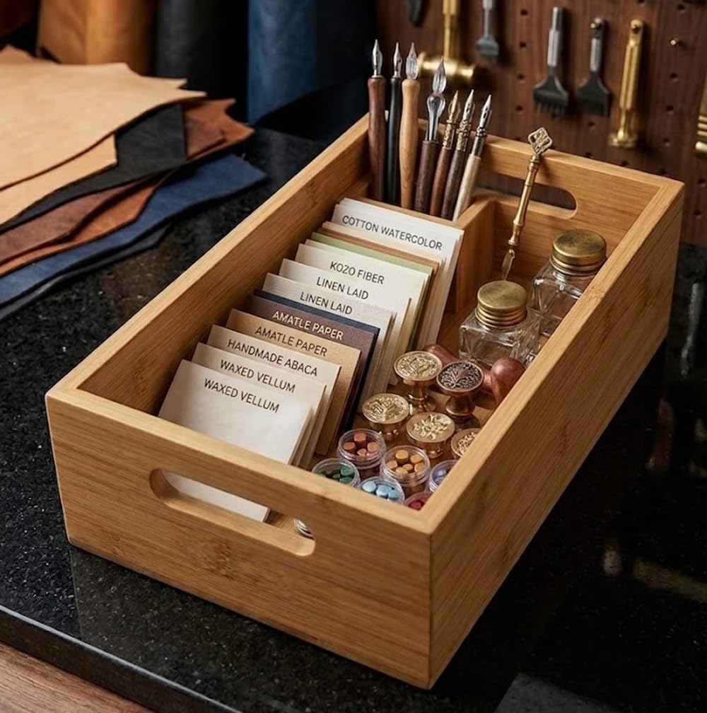 YBM Home Bamboo Storage Boxes with Handle, Organization Storage for Kitchen, ...
