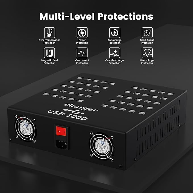 USB Charger, Cinlinso 100 Port 700Watt USB Charging Station - Image 5