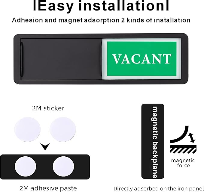 Vacant Occupied Door Sign, Sliding Room Status Indicator Privacy Door Sign - Image 2