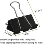 2 Inch Extra Large Binder Clips 48 Pack, Jumbo Paper Clips, Big Paper Clamps - Image 2