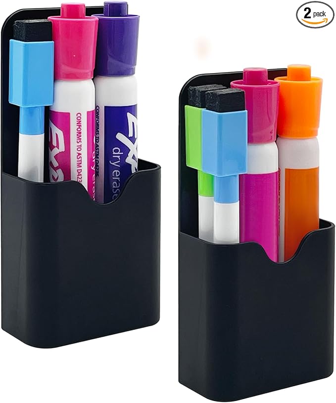 VieFantaisie 2 PCS Magnetic Pen Marker Holder, Magnetic Dry Erase Marker Holder by VieFantaisie