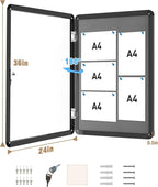 Mifuro 36"x24" Enclosed Bulletin Board, Lockable Weather-Resistant Aluminum - Image 5