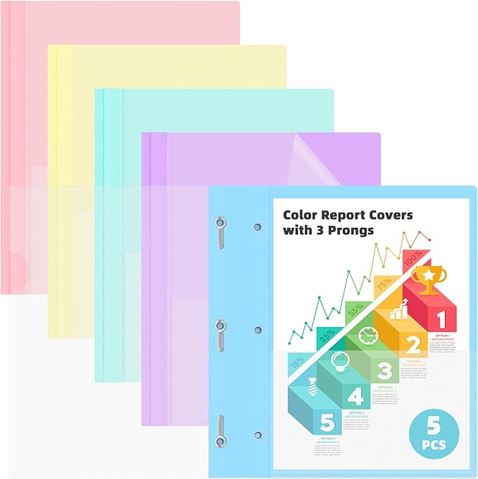HAUTOCO 5 Pack Plastic Report Covers by HAUTOCO