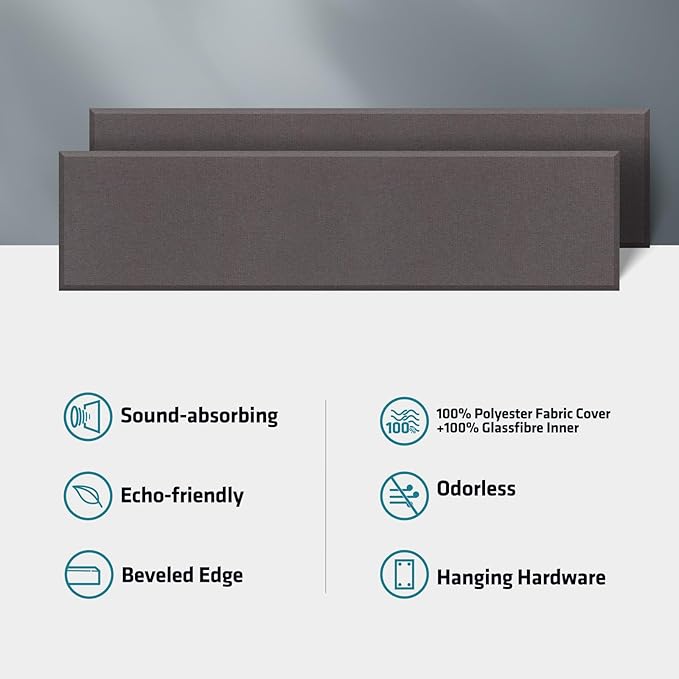 2” Thick Acoustic Panels with Hanging Brackets to the Wall, Mud Grey - Image 6