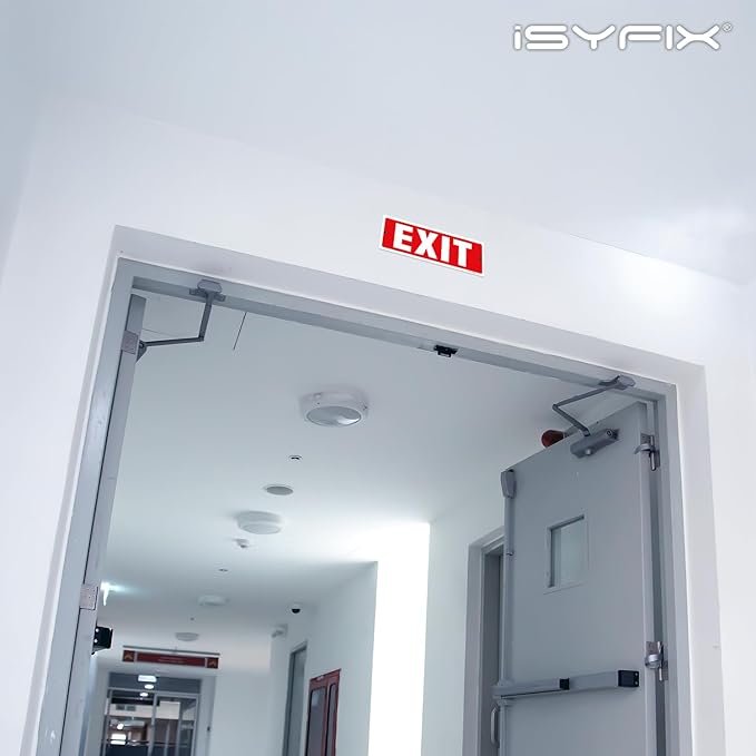 iSYFIX Exit Sign – 2 Pack 12x4 Inch – 40 mil Thick Polystyrene Plastic Sign - Image 6