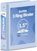 SUNEE 3 Ring Binder 1.5 Inch 1 Pack, Haze Blue by SUNEE