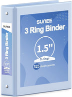 SUNEE 3 Ring Binder 1.5 Inch 1 Pack, Haze Blue by SUNEE
