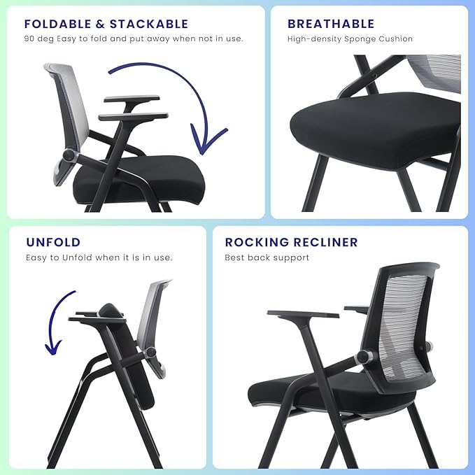 BLANEDUO Conference Room Chairs, Folding Office Desk Chair - Image 4