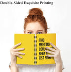 XQLZY This Meeting Could Have Been A Fist Fight Yellow Spiral Notebook - Image 3