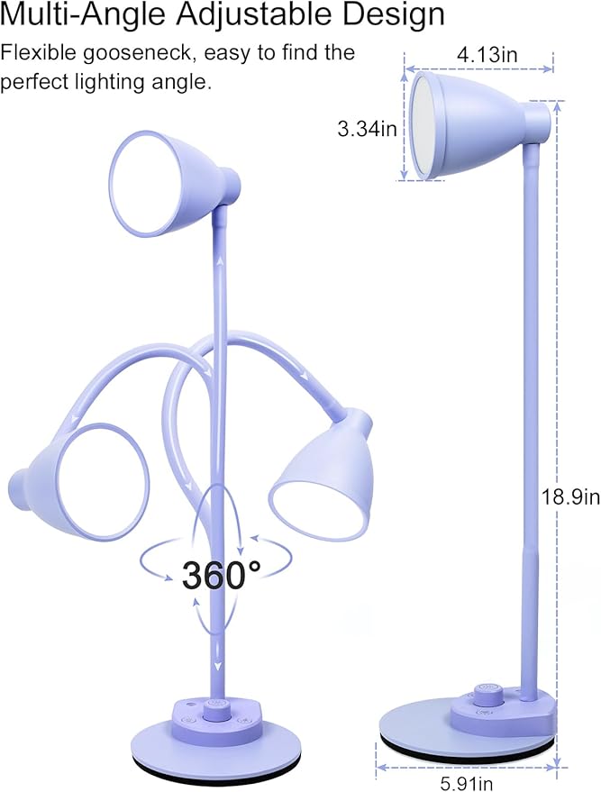 BOHON LED Desk Lamp with USB Charging Port, 3 Color Modes Fully Dimmable - Image 7