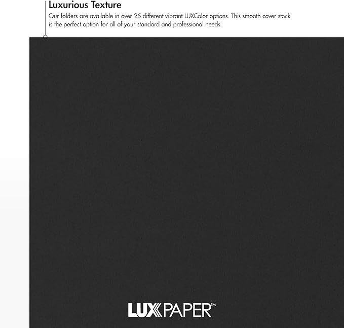 LUXPaper 9" x 12" Presentation Folders | Two Pocket | Midnight Black | 100lb. - Image 5