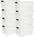 Sterilite 8 Pack Ultra Latching Box, Storage Bins