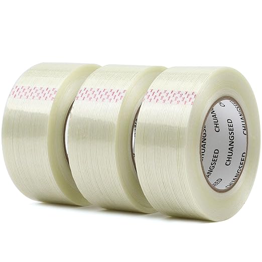 CHUANGSEED 3Pack Mono Filament Strapping Tape 6.2mil x 2Inch x 60yds Commodity by CHUANGSEED