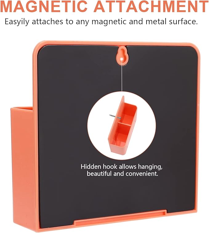 Orange Magnetic Dry Erase Marker Holder, Magnetic Pencil Cup, Magnetic Marker - Image 5