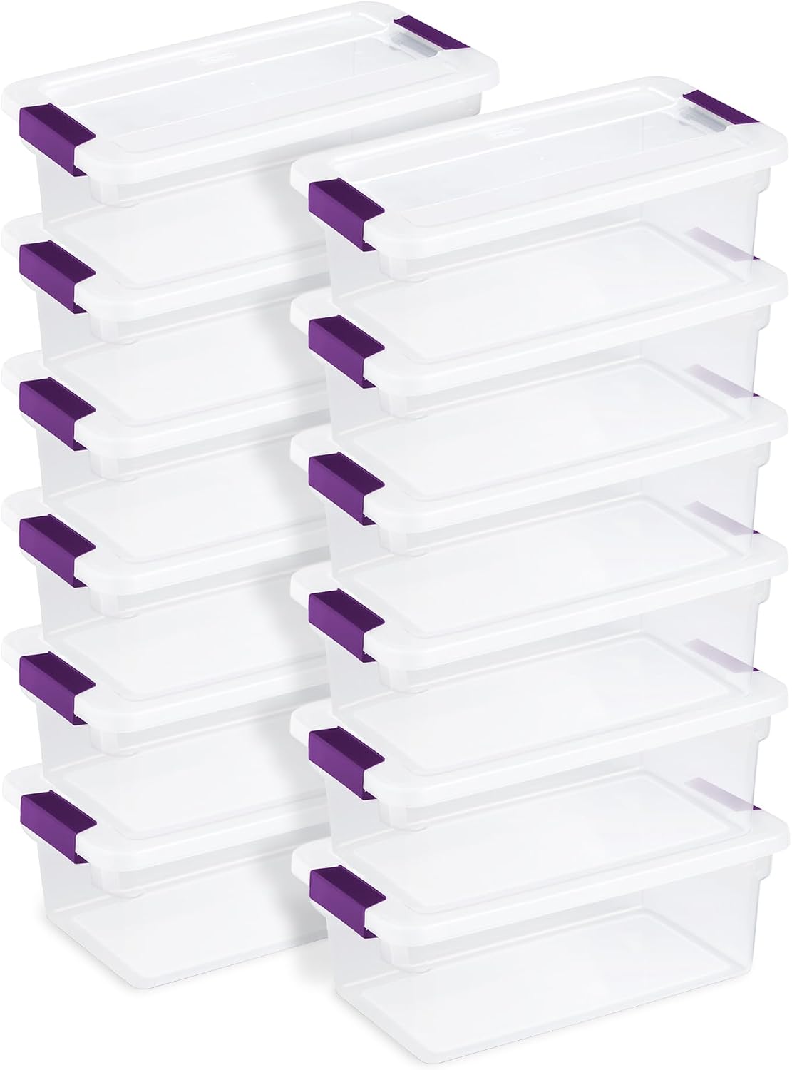 Sterilite 12-Pack 6 Quart ClearView Latch Box, Stackable Organizer Bins