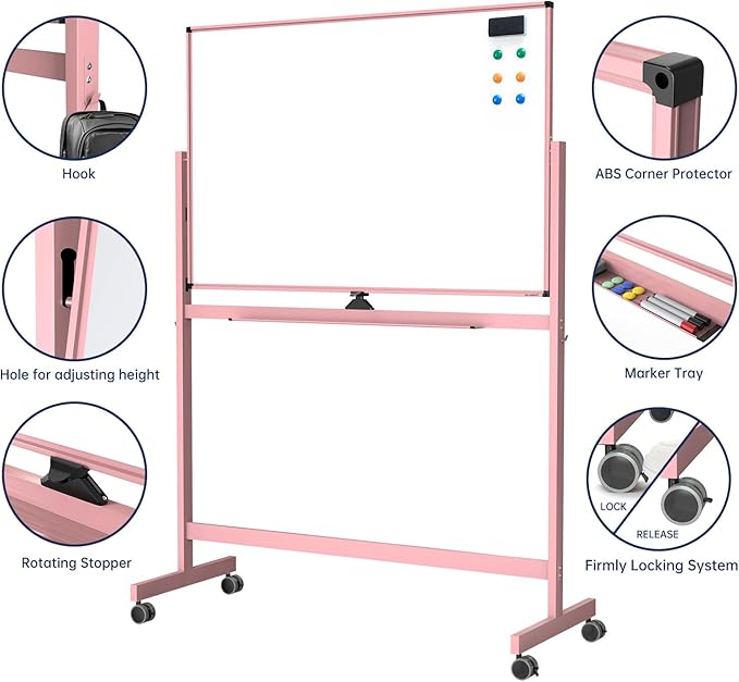 TSJ OFFICE Large Rolling Whiteboard - Image 2