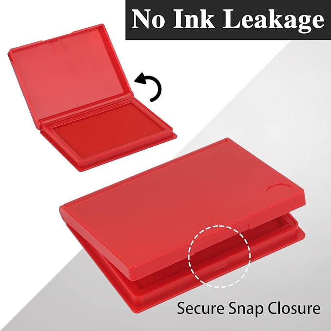 Red Stamp Pad, 4 x 2.5 Inch Premium Quality Ink Pad - Image 5