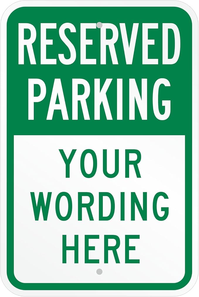 SmartSign "Reserved Parking, Your Text" Custom Sign | 12" x 18" Aluminum by SmartSign