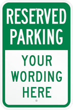 SmartSign "Reserved Parking, Your Text" Custom Sign | 12" x 18" Aluminum by SmartSign