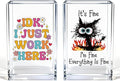 Vgrti Funny Black Cat Work 2 Pack Acrylic Cosmetic Pencil Pen Holder Cup by Unknown