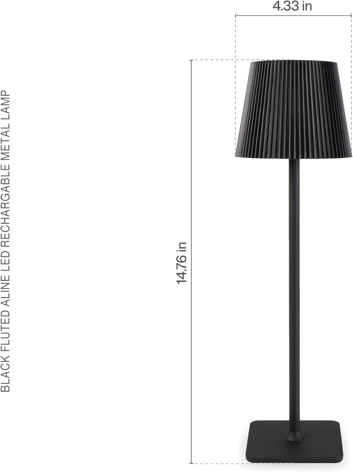 Mikasa Rechargeable Cordless LED Table Lamp 14.8-Inch Black