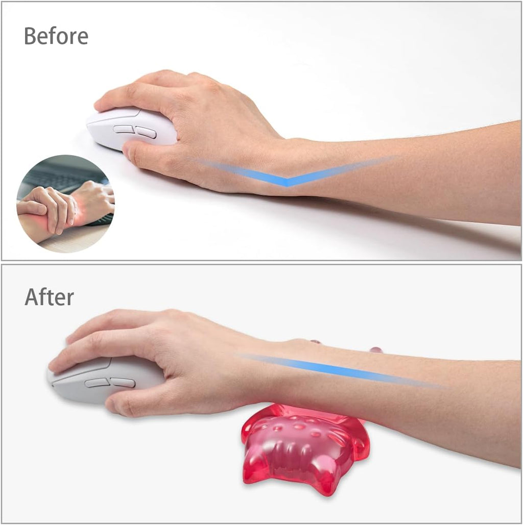 Ergonomic Gel Mouse Wrist Rest, Clear Cute Cat Mouse Wrist Rest | Pink Gradient Cat Wrist Pad for Mouse, Comfort & Support for Typing and Gaming