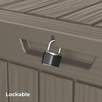 Decksplore 35 Gallon Outdoor Storage Box Waterproof Lockable Resin Deck Box - Image 6