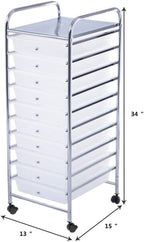 Giantex 10 Drawer Rolling Storage Cart Scrapbook Paper Office School Organizer - Image 3