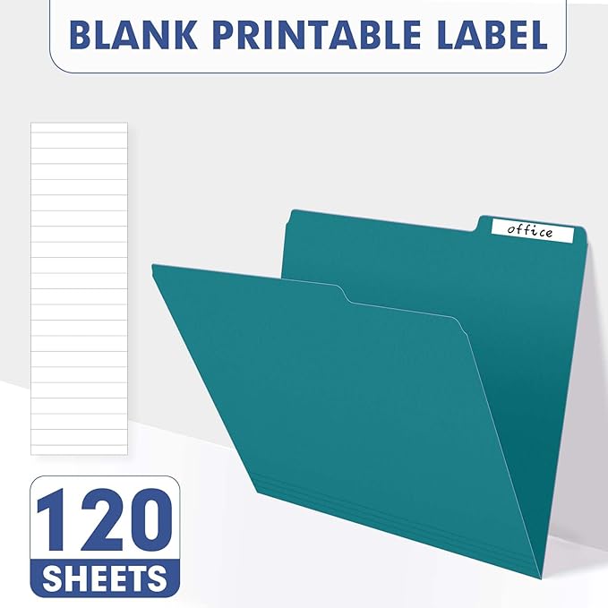 File Folder, PANDRI 120 Pack File Folder, 1/3 Cut Tab, Letter Size, Filing - Image 5