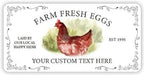 Customizable Chicken Egg Carton Sticker Labels | 2"-4" Sizes | Personalized Packaging Labels for Fresh Farm Eggs & Poultry Products | Durable, Waterproof Design (Egg Sticker 9, 4 INCH)