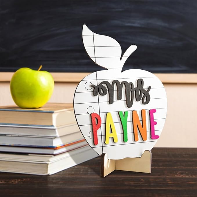 Custom Teacher Name Plate for Desk Classroom Wooden Personalized Office Name - Image 2