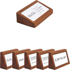6 Pack Mini Wood Price Tag Label Holder Tabletop Stand or Recline Small Sign by Unknown