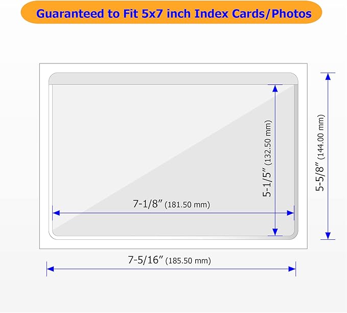 Clear Adhesive 5" x 7" Index Card Pockets - Image 2