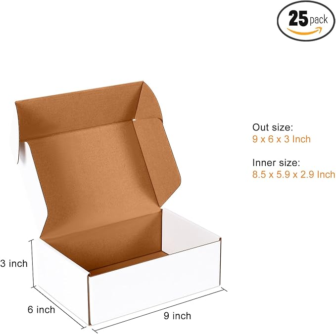 JOWLOT 9x6x3 inch Small Shipping Boxes Set of 25 - Image 4