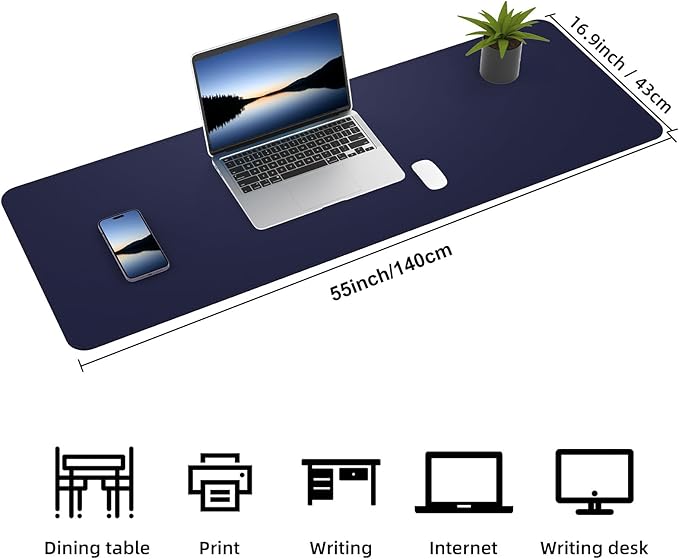 AFIING Leather Desk pad Protector, Large Non-Slip Office Desk Mat - Image 2