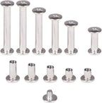 Chicago Binding Screws Assorted Kit,90 Sets 304 Stainless Steel Phillips Chicago Screw Binding Post Screw Kit for DIY Leather Decoration Scrapbook Photo Albums Bookbinding(9 Sizes)