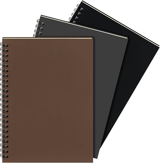 Yahenda 3 Pcs Spiral Notebook Bulk A5 Journal Lined 8.3'' x 5.5'' Writing by Yahenda