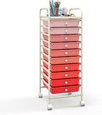 Giantex 10-Drawer Storage Cart w/Universal Wheel, Rolling Cart w/Handle - Image 9