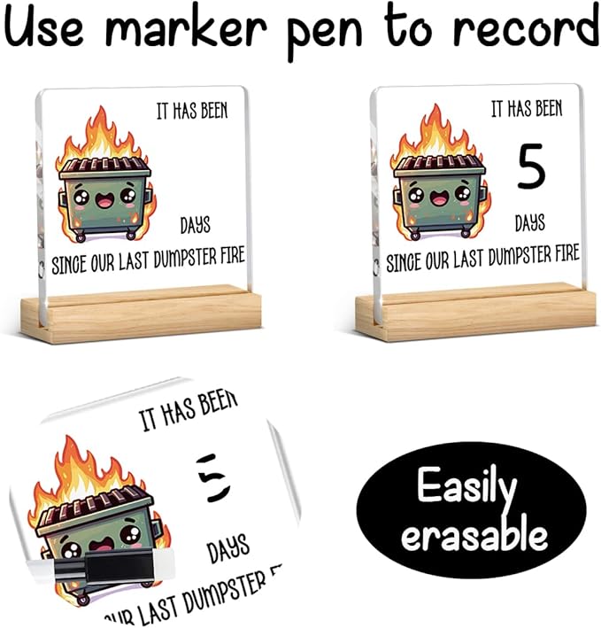Funny Dumpster Fire Office Desk Decor, Dumpster Fire Desk Accessories Gifts - Image 2