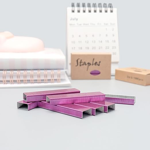 NatSumeBasics 6000 Rose Red Staples Colored Staples - Image 2