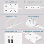 Surge Protector Power Strip 1 FT Flat Extension Cord ，10 AC Outlets & 4 USB - Image 5