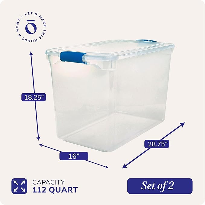 HOMZ 2-Pack Latching Lid, 112 Quart, and Office - Image 4